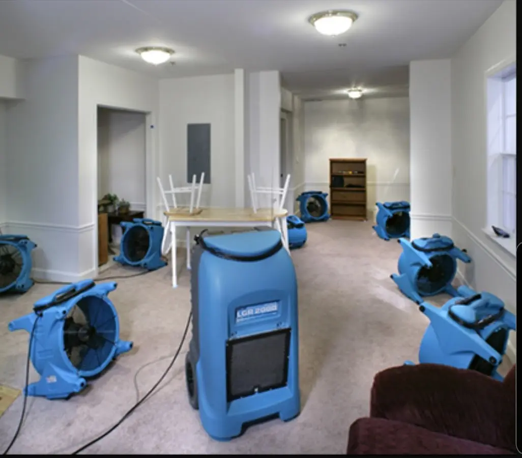 Air movers and dehumidifier setup for Water Extraction & Removal in Hales Corners